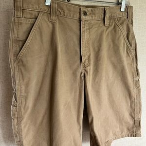 Carhartt Mens Shorts  Size 34 Tan Utility Cargo Carpenter Relaxed